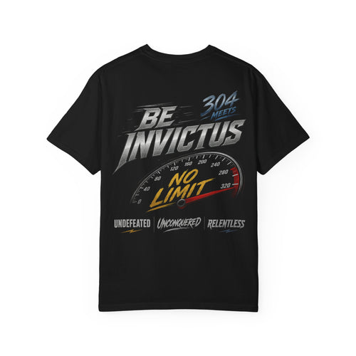 Be Invictus “No Limit” T-Shirt — Motivational Racing Speed Graphic
